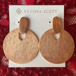 Brand New Kendra Scott Didi Statement Earrings 14k Rose Gold Plated Over Brass